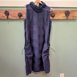 IC Collection Sleeveless Cowl Neck Textured Midi Dress Size M USA lagenlook